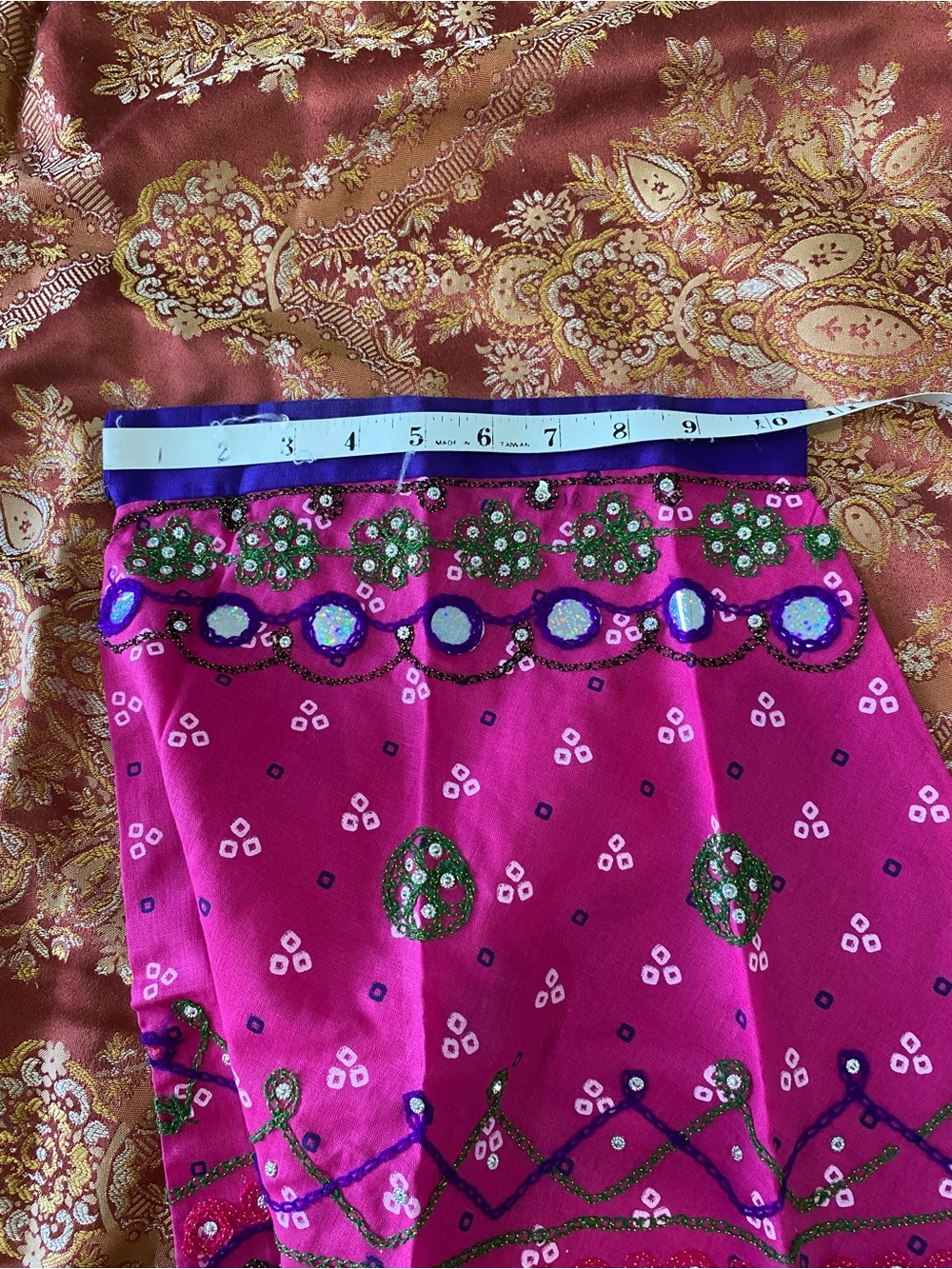 Girls' Embellished Magenta Party Dress with two piece skirt set - Picture 7 of 9